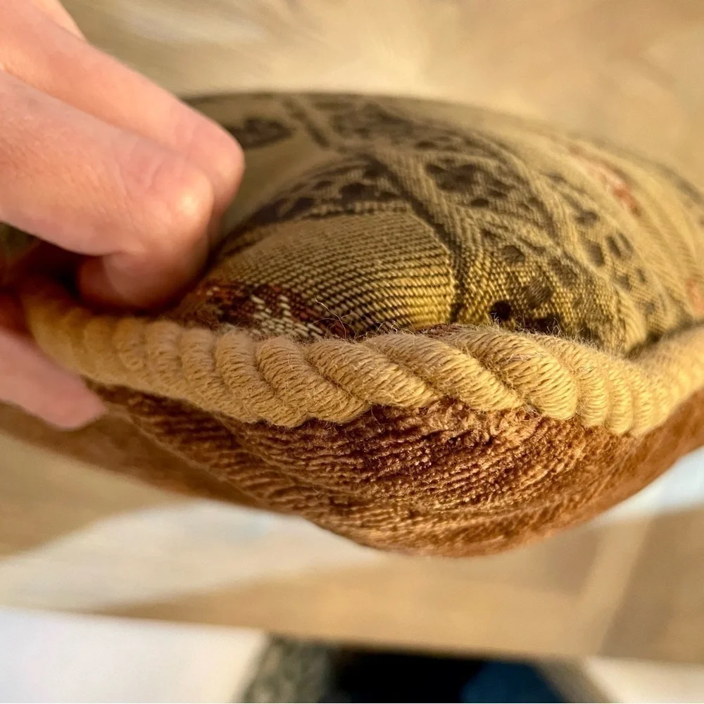 Newport Zebra and Giraffe Square Decorative Pillow Brown and Gold